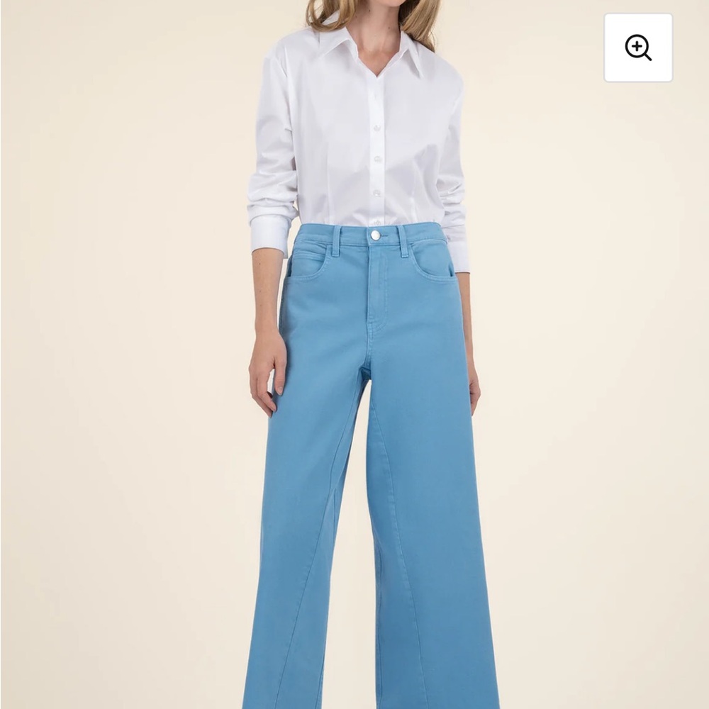 Kut from the Kloth Amalfi Blue High Rise Wide Leg Jeans